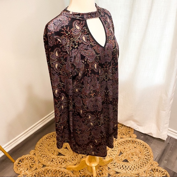 Target Velvet Paisley Mod Mini Dress - Picture 3 of 11